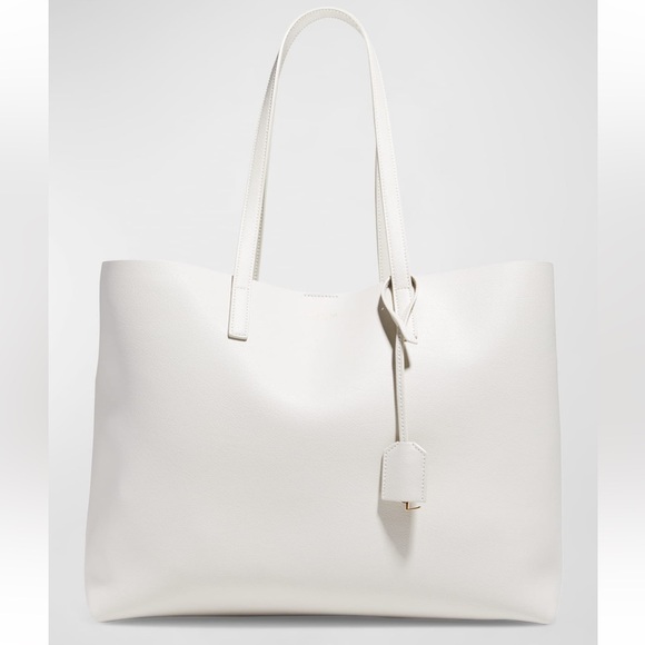 NEW YVES SAINT LAURENT EAST WEST TOTE BAG AND POUCH SOFT CREMA - Picture 3 of 14